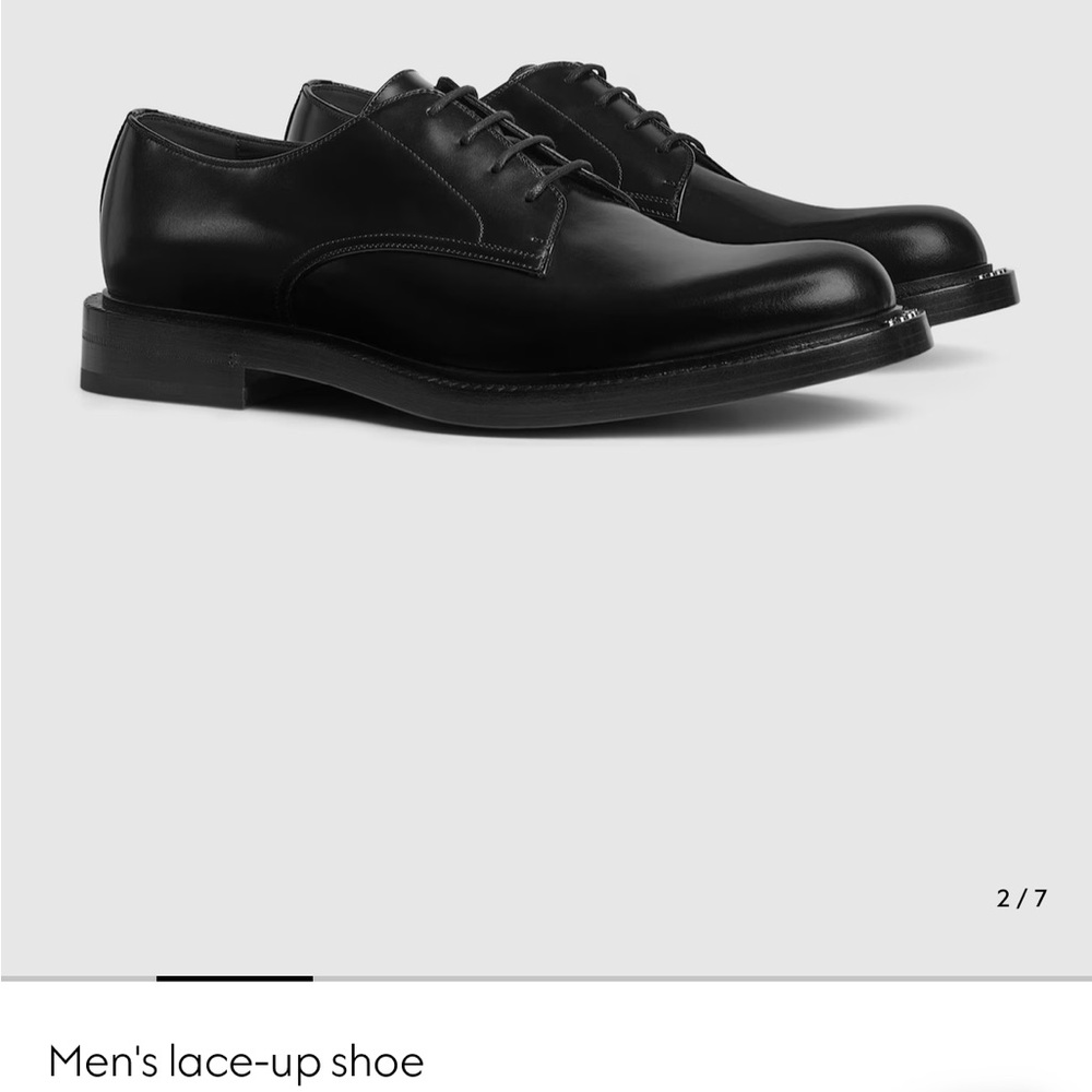 Gucci Black Leather Oxford Shoes - Picture 2 of 16